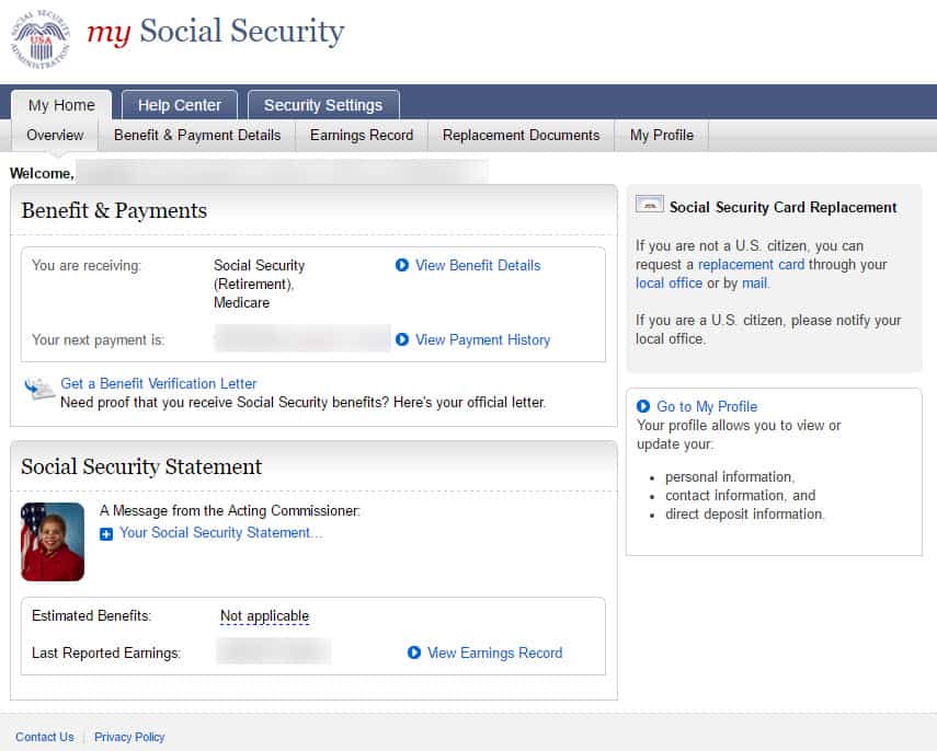 open a my social security account step #8