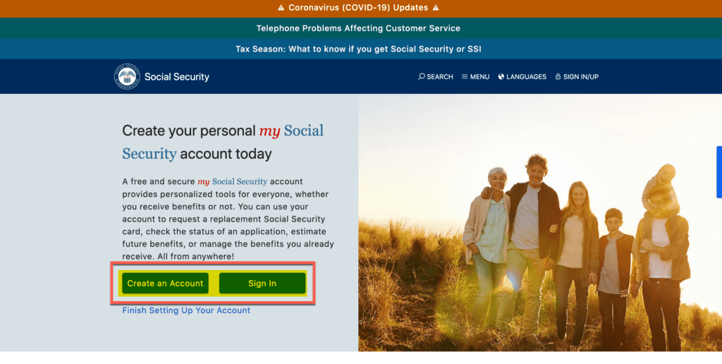 my social security account sign in page